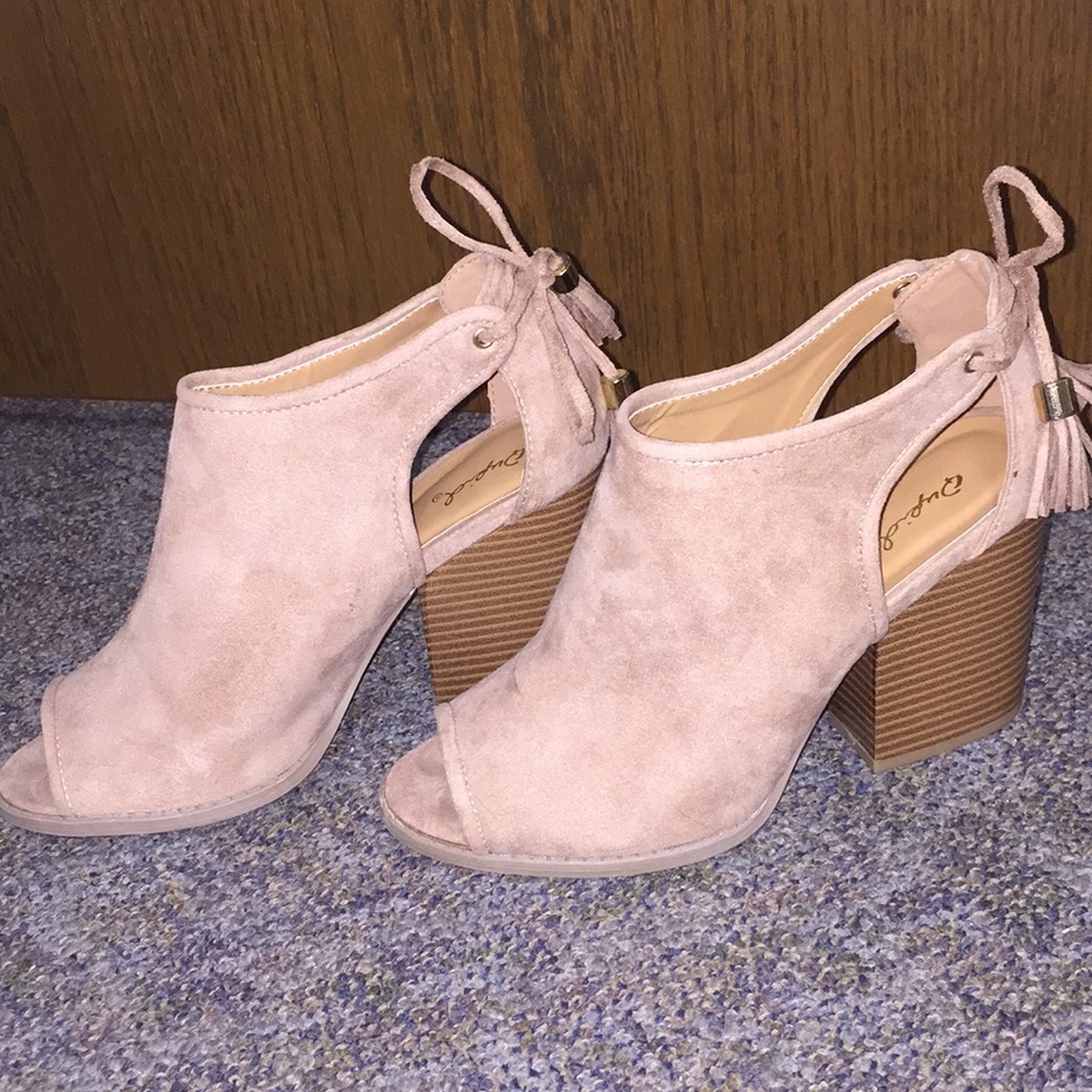 Peep toe high heels